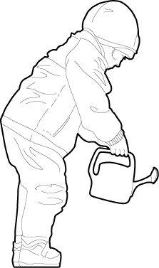 Drawing of a child playing cad people