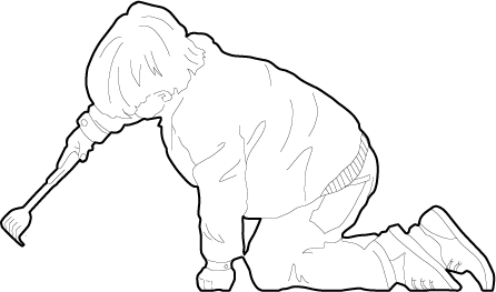 Kid playing cad people