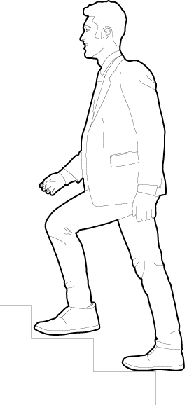Man walking up stairs dwg cad