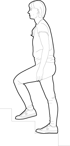 Woman climbing stairs cad blocks